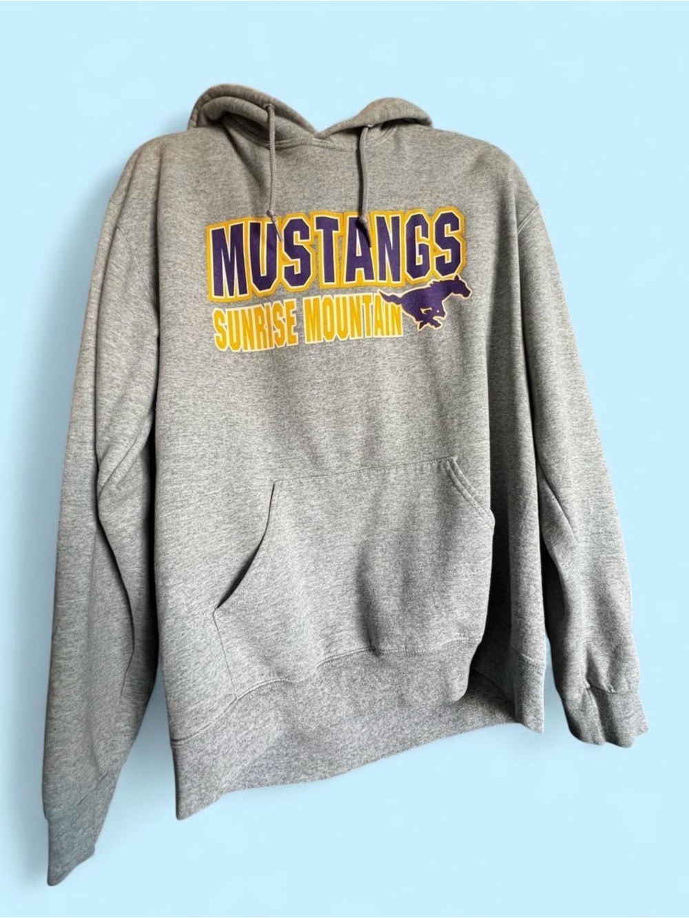 Mustangs Sunrise Mountain High School Gray Hoodie